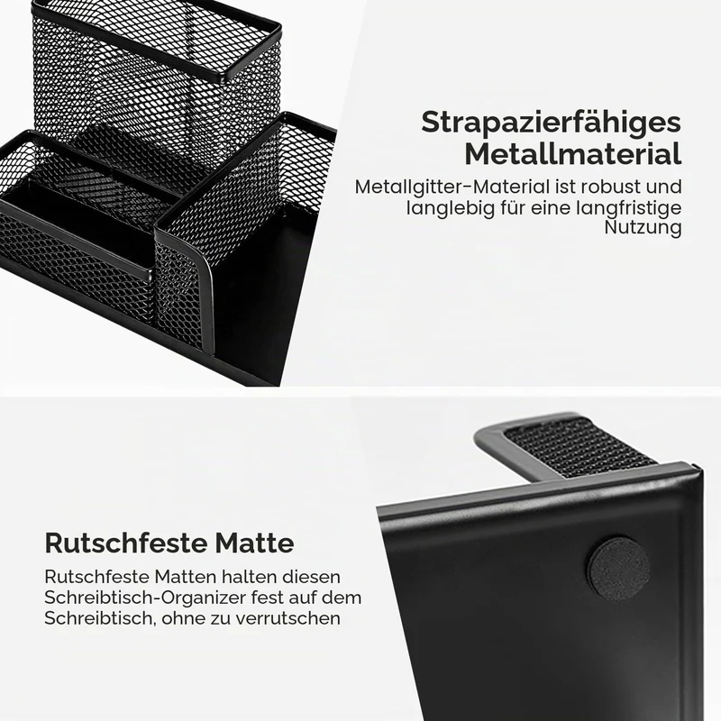 deli Schreibtisch-Organizer · 9T x 20B x 9H cm · Schwarz