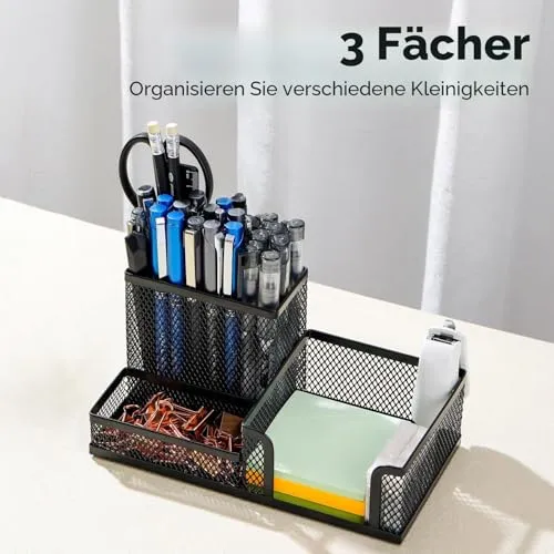 deli Schreibtisch-Organizer · 9T x 20B x 9H cm · Schwarz