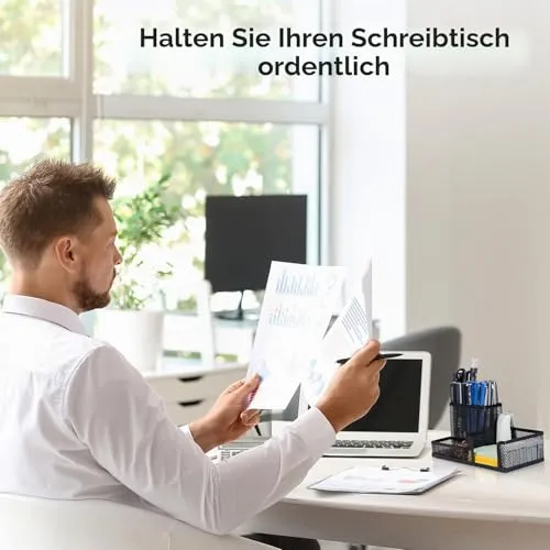 deli Schreibtisch-Organizer · 9T x 20B x 9H cm · Schwarz