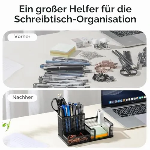 deli Schreibtisch-Organizer · 9T x 20B x 9H cm · Schwarz