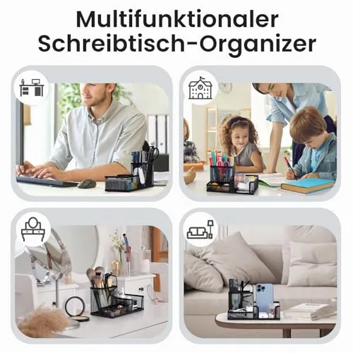 deli Schreibtisch-Organizer · 9T x 20B x 9H cm · Schwarz