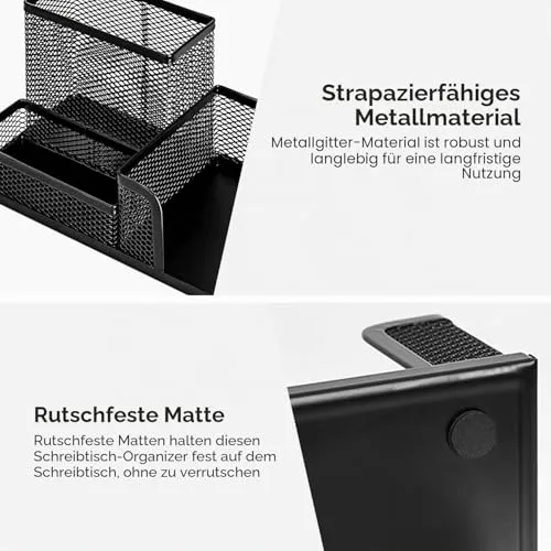 deli Schreibtisch-Organizer · 9T x 20B x 9H cm · Schwarz