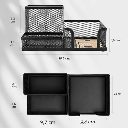 deli Schreibtisch-Organizer · 9T x 20B x 9H cm · Schwarz