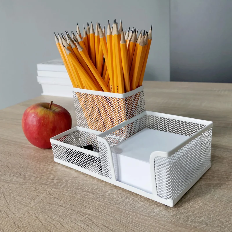 D.RECT Schreibtisch-Organizer · 20,4T x 10,2B x 10,1H cm · Perlweiß
