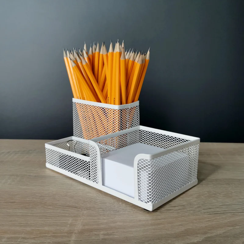 D.RECT Schreibtisch-Organizer · 20,4T x 10,2B x 10,1H cm · Perlweiß