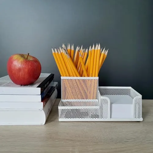 D.RECT Schreibtisch-Organizer · 20,4T x 10,2B x 10,1H cm · Perlweiß