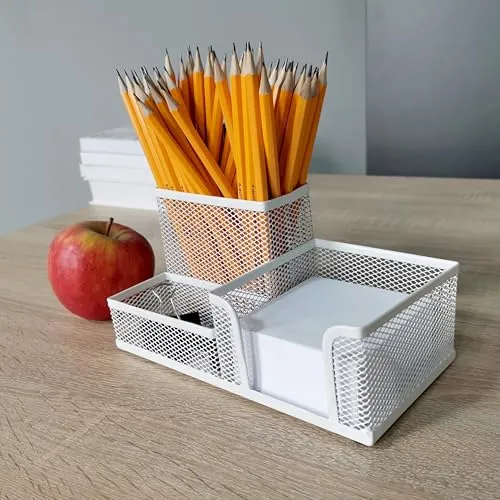 D.RECT Schreibtisch-Organizer · 20,4T x 10,2B x 10,1H cm · Perlweiß
