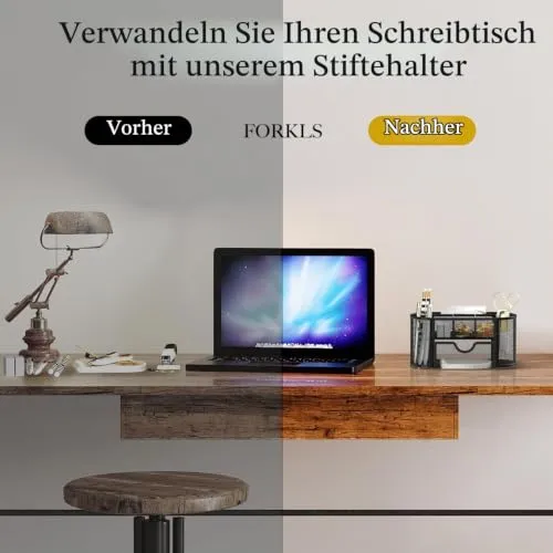 FORKLS Schreibtisch-Organizer · 10,9T x 20B x 11H cm · Schwarz