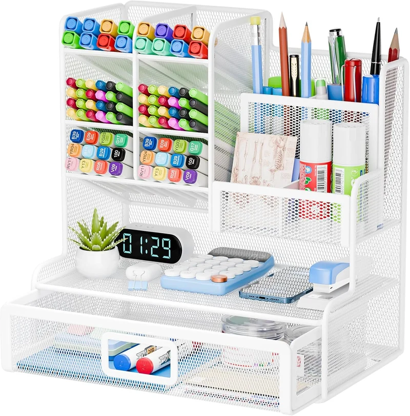 Restorgan Schreibtisch-Organizer · 25T x 12B x 23H cm · Netz Schreibtisch Organizer - Pink