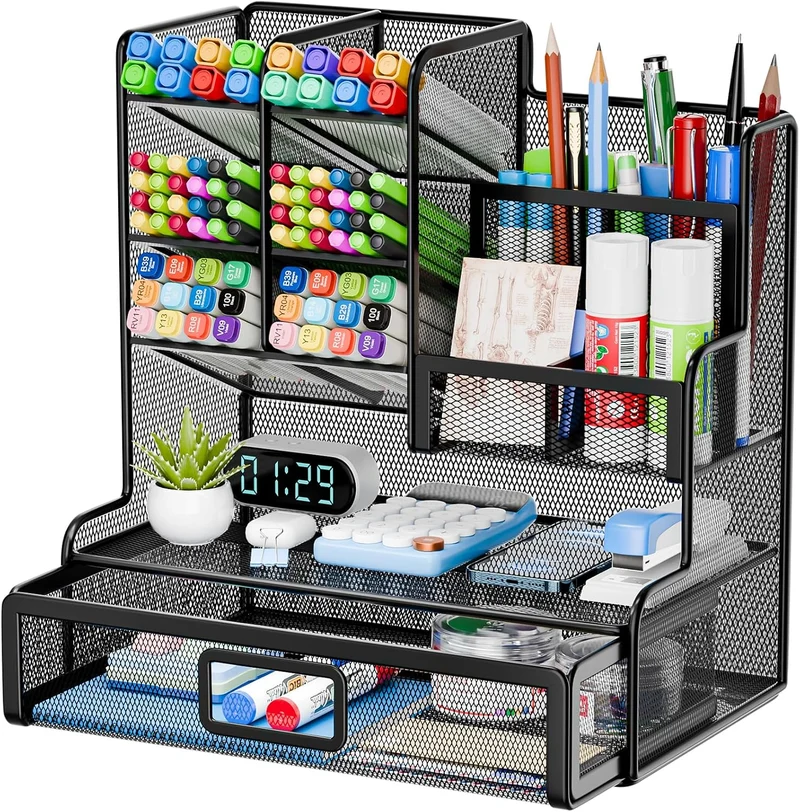 Restorgan Schreibtisch-Organizer · 25T x 12B x 23H cm · Netz Schreibtisch Organizer - Pink