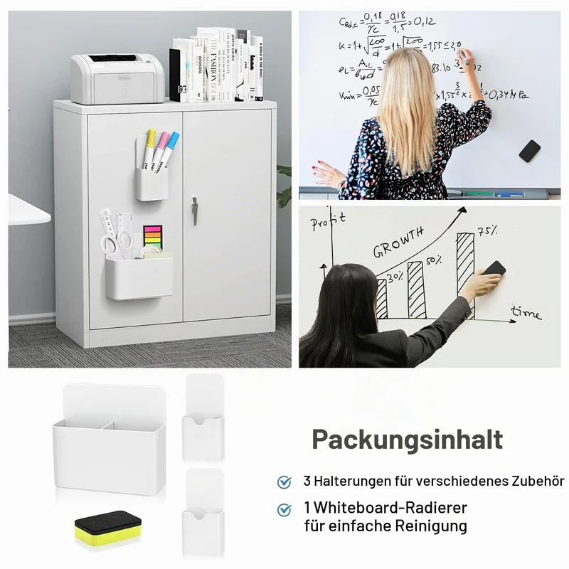 MoKo Schreibtisch-Organizer · 12T x 12,5B x 4H cm · Weiß