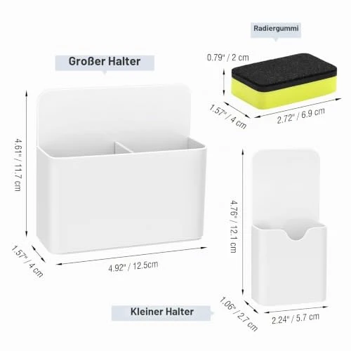 MoKo Schreibtisch-Organizer · 12T x 12,5B x 4H cm · Weiß