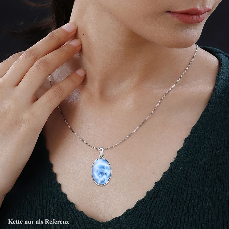 AA Larimar Anhänger 925 Silber ca. 21,99 ct.