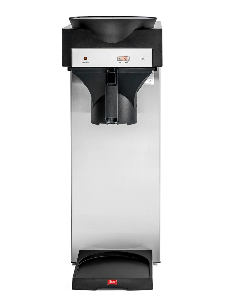 Melitta 20348 Filterkaffeemaschine mit Glaskanne, 1,8 l, Warmhalteplatte, 17M, Edelstahl/Schwarz ,