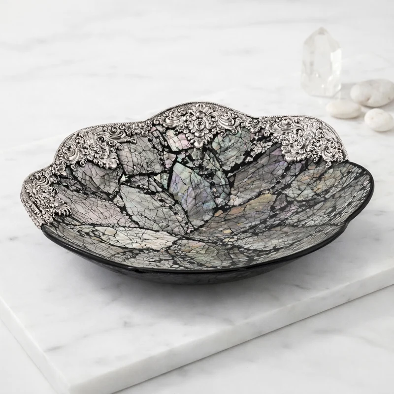 Royal Bali - Abalone Muschel Blütenförmige Dekoschale, 925 Silber
