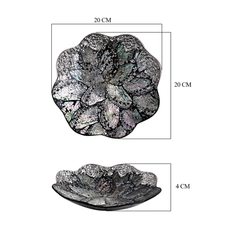 Royal Bali - Abalone Muschel Blütenförmige Dekoschale, 925 Silber