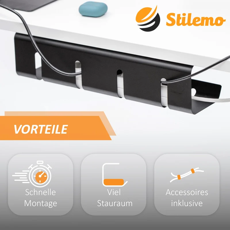 Stilemo Kabelorganisation · 2er set · Schwarz