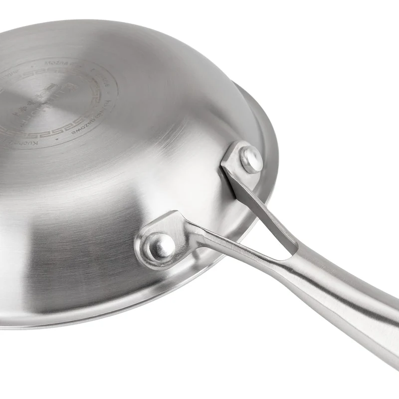 EliteHoff Premium Bratpfanne 16 cm, Antihaft Edelstahlpfanne mit Wabenstruktur, Universal-Induktionspfanne für Alle Herdarten, PFOA-frei, Ofen- & Spülmaschinenfest, Silber (E-7543)