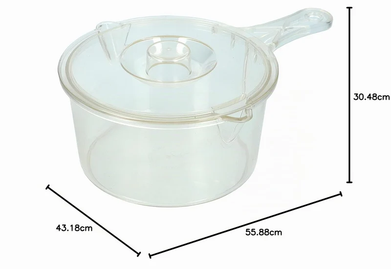 KitchenCraft Mikrowellen Kochtopf, Kunststoff Topf für die Mikrowelle, Pfanne mit Deckel, BPA-freier Kunststoff Topf mit Deckel, Tupper Dose, 30,5 x 43,2 x 55,9 cm, 900 ml Kapazität