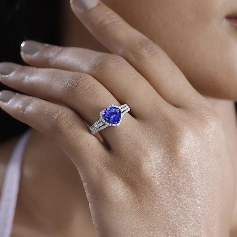 Premium-Duo: RHAPSODY AAAA Tansanit und VS Diamant Schmuckset