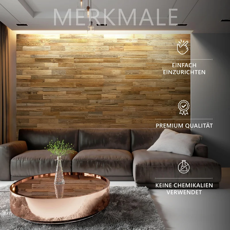 Altholz 3D Wandpaneele, Wandverkleidung Amber