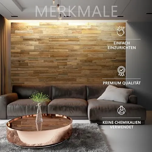 Altholz 3D Wandpaneele, Wandverkleidung Amber
