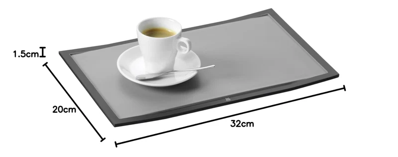 WMF Touch Schneidebrett Kunsstoff 32 x 20 cm, Tranchierbrett mit Saftrille, Küchenbrett klingenschonend, schwarz