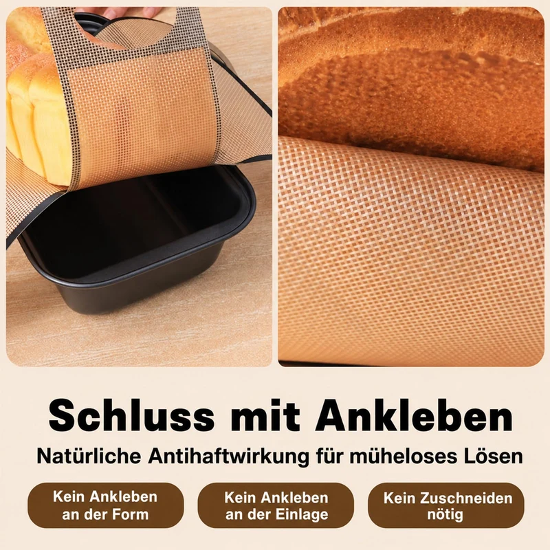 Kastenform für Brot, 2er Set, 25 x 15 x 6 cm, Karbonstahl, 2 Backmatten