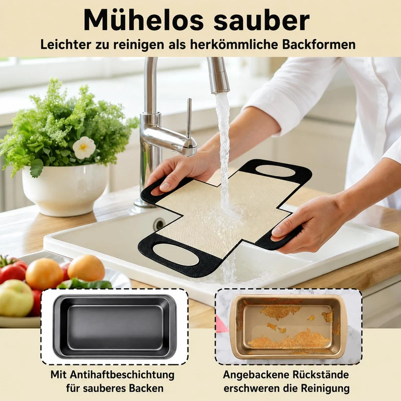 Kastenform für Brot, 2er Set, 25 x 15 x 6 cm, Karbonstahl, 2 Backmatten