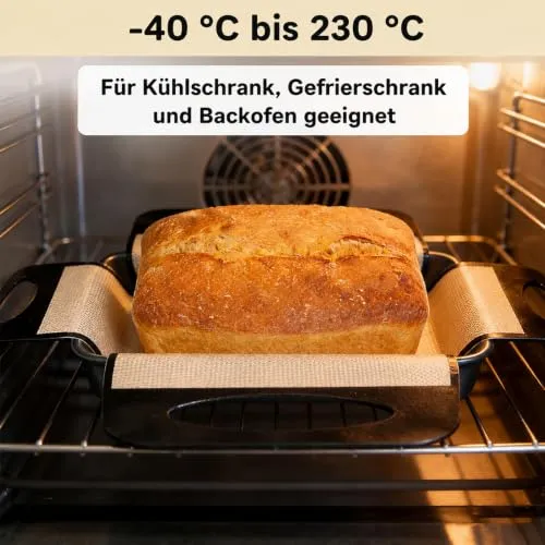 Kastenform für Brot, 2er Set, 25 x 15 x 6 cm, Karbonstahl, 2 Backmatten