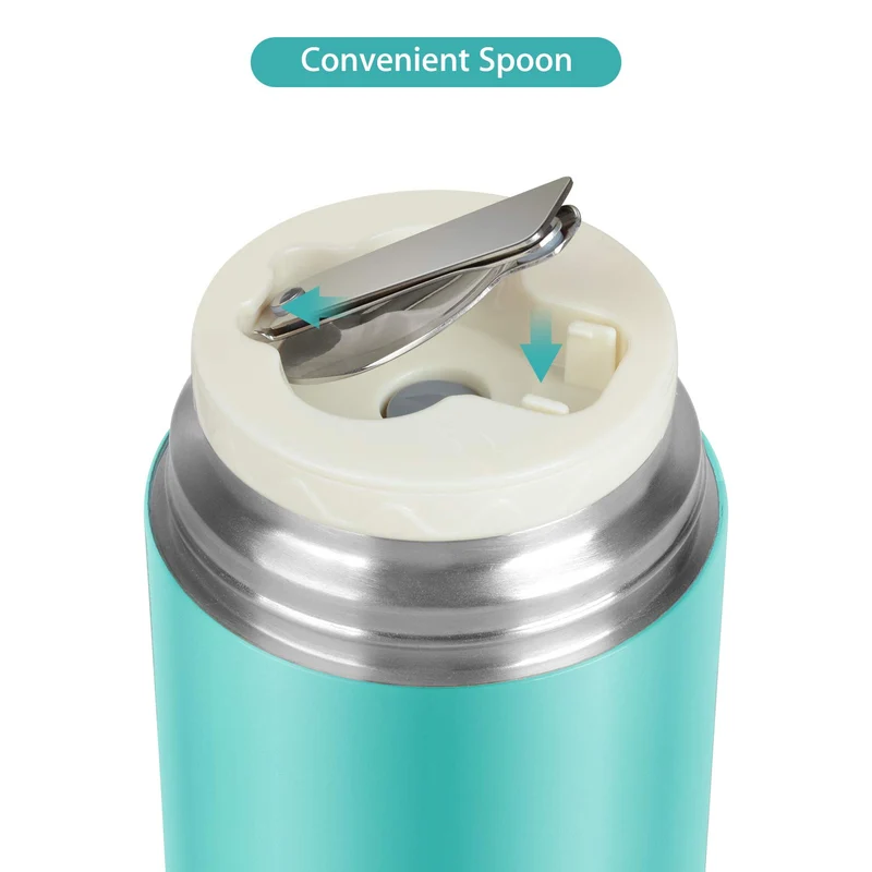 Thermobehälter für Essen 450ml, 710ml Thermobecher Essen Edelstahl Warmhaltebehälter mit Löffel Essensbehälter Speisegefäß Edelstahl für Suppen, Babybrei Warmhaltebox