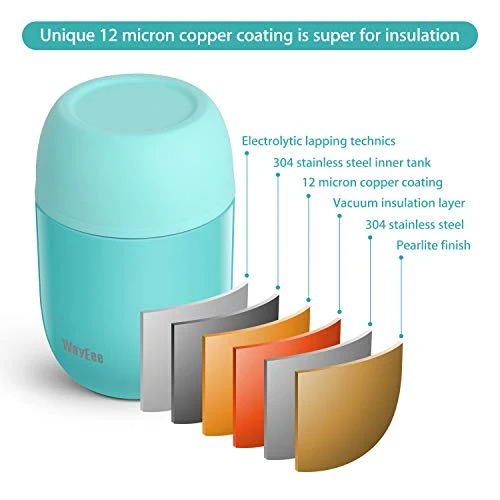 Thermobehälter für Essen 450ml, 710ml Thermobecher Essen Edelstahl Warmhaltebehälter mit Löffel Essensbehälter Speisegefäß Edelstahl für Suppen, Babybrei Warmhaltebox
