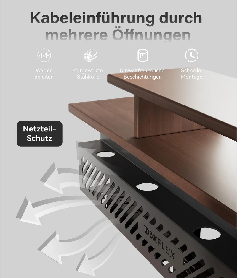 DOKFLEX Kabelorganisation · Schwarz · 80cm · 1