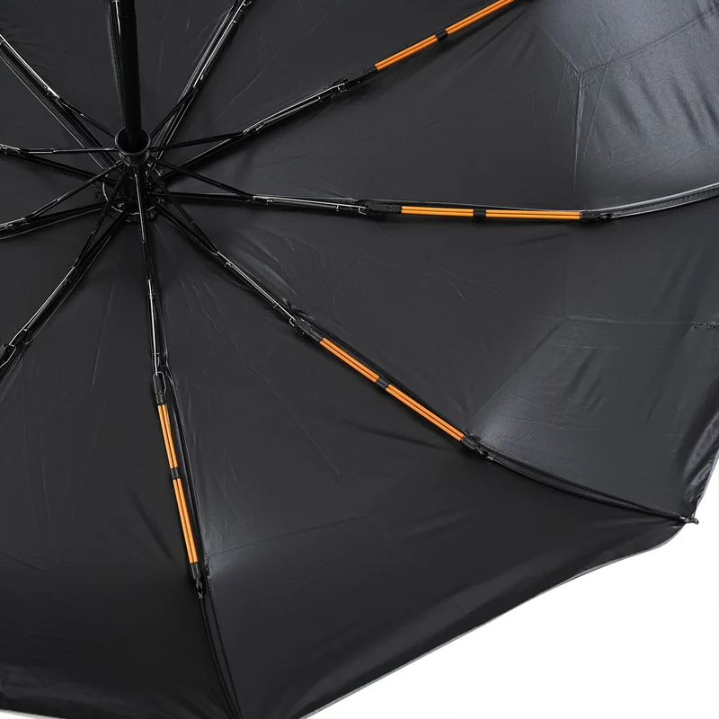 Sturmfester Regenschirm, C-Griff, Automatik, UV-Schutz UPF 30 (blockt 96,7 % UV-Strahlen), antikorrosiv, leicht (440 g), mit Aufbewahrungstasche, 23 Zoll, Marineblau
