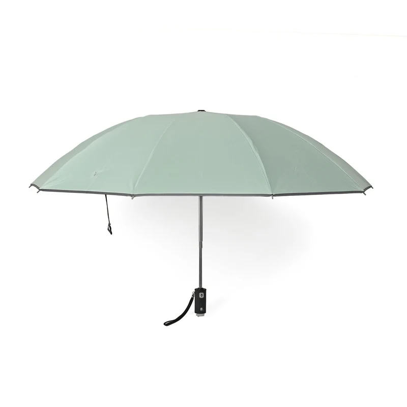 Sturmfester Regenschirm mit Aero-Aluminium-Gestell, vollautomatisch, reflektierend, Rückfaltung, ca. 105?cm, Schwarz