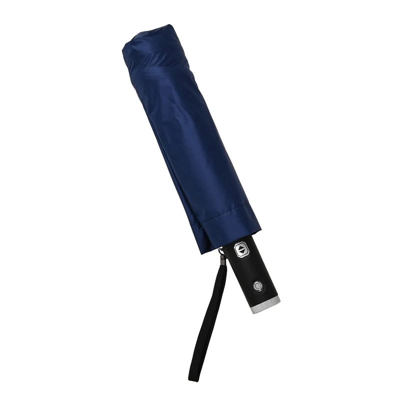 Sturmfester Regenschirm mit Aero-Aluminium-Gestell, vollautomatisch, reflektierend, Rückfaltung, ca. 105?cm, Schwarz