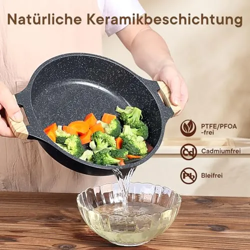GiPP 5.6L Antihaft-Suppentopf mit Deckel, 32 cm großer, ungiftiger Suppentopf zum Kochen, Schmortöpfe mit Antihaft-Keramikbeschichtung, Antihaft-Kochtopf, kompatibel mit allen Herdarten