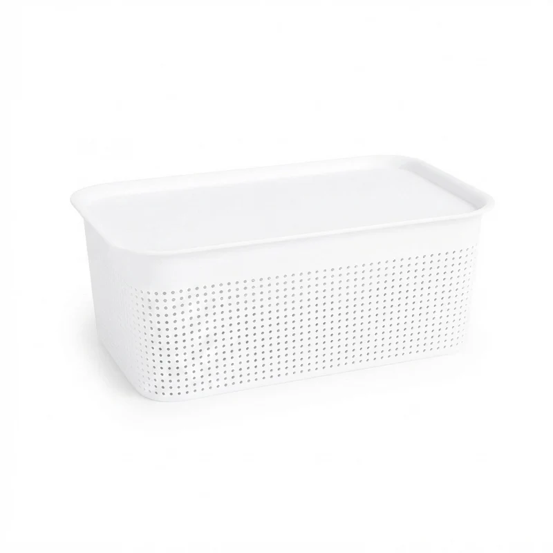 Relaxdays Aufbewahrungsbox 6er Set, mit Deckel, Organizer-Box 5 L, HBT: 13x26,5x19 cm, Stapelbox Kunststoff, Farbwahl