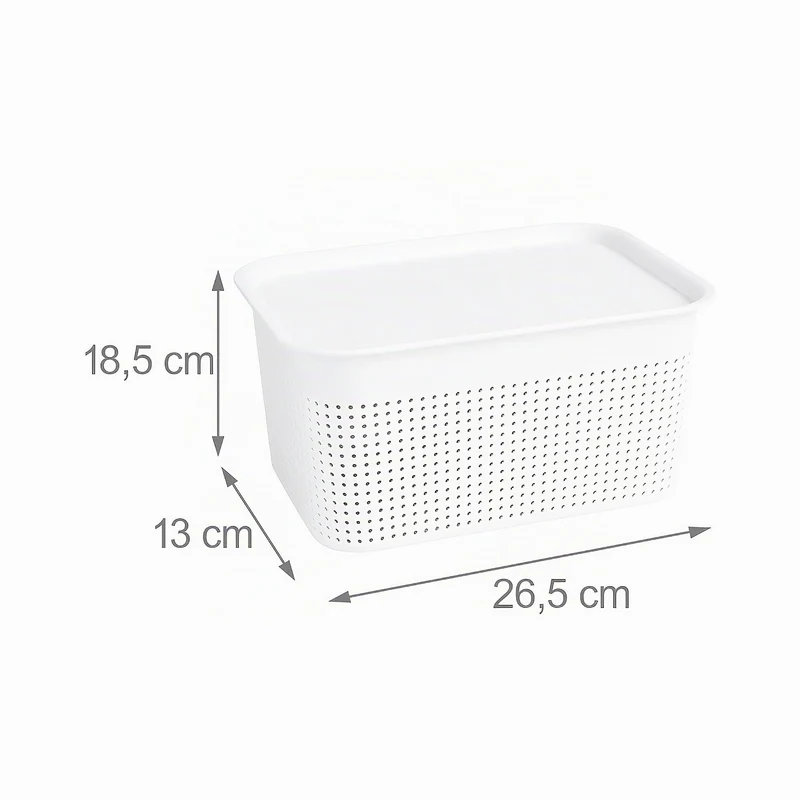 Relaxdays Aufbewahrungsbox 6er Set, mit Deckel, Organizer-Box 5 L, HBT: 13x26,5x19 cm, Stapelbox Kunststoff, Farbwahl