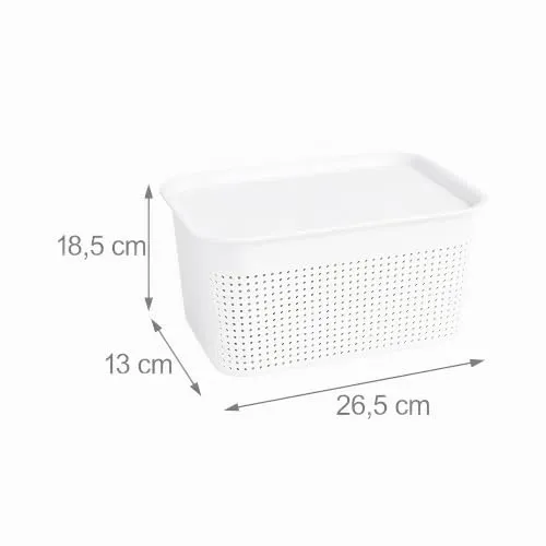 Relaxdays Aufbewahrungsbox 6er Set, mit Deckel, Organizer-Box 5 L, HBT: 13x26,5x19 cm, Stapelbox Kunststoff, Farbwahl
