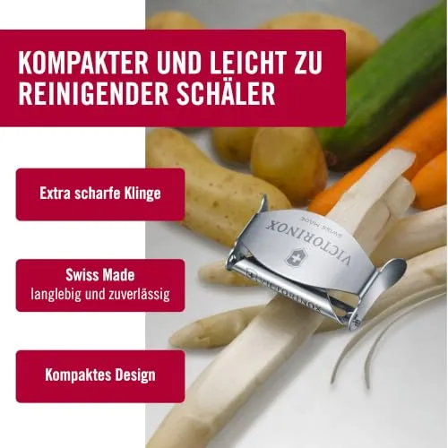 Victorinox Kleiner Sparschäler, Kartoffelschäler mit Extra Scharfer Klinge