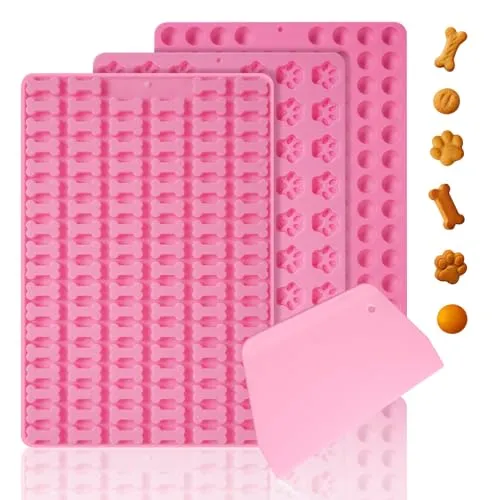 3 Stücke Backmatte Hundekekse, Leicht Zu Reinigende Backmatten Für Hundeleckerlies, Knochenform Klauenform Runde Form Diy-Haustier-Snacks, Schokolade, Kekse, Eiswürfel, Bpa-Frei