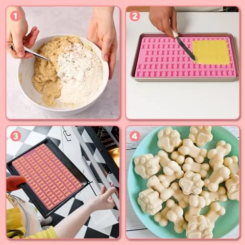 3 Stücke Backmatte Hundekekse, Leicht Zu Reinigende Backmatten Für Hundeleckerlies, Knochenform Klauenform Runde Form Diy-Haustier-Snacks, Schokolade, Kekse, Eiswürfel, Bpa-Frei