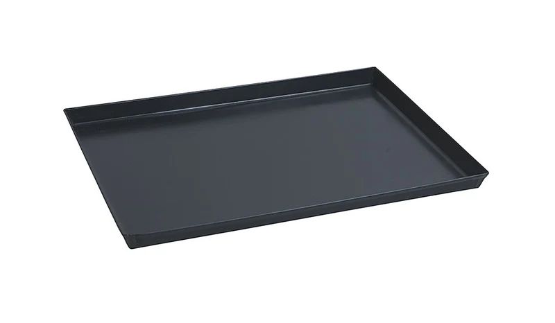 Paderno 41745-40 Rechteckiges Eisen-Backblech Schwarz - Backofen-Tablett Praktisches Antihaft-Backblech, Hohe Ränder, als Tablett Verwendbar, 40 x 30 cm, Höhe 3 cm