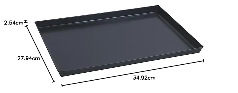 Paderno 41745-40 Rechteckiges Eisen-Backblech Schwarz - Backofen-Tablett Praktisches Antihaft-Backblech, Hohe Ränder, als Tablett Verwendbar, 40 x 30 cm, Höhe 3 cm