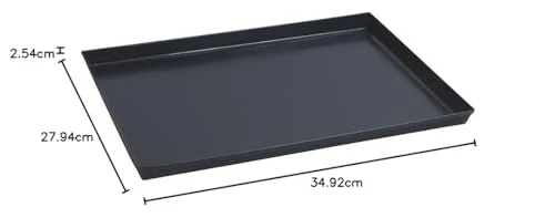 Paderno 41745-40 Rechteckiges Eisen-Backblech Schwarz - Backofen-Tablett Praktisches Antihaft-Backblech, Hohe Ränder, als Tablett Verwendbar, 40 x 30 cm, Höhe 3 cm