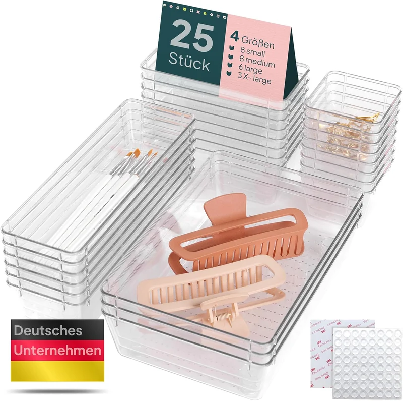 uandu Schreibtisch-Organizer · 17T x 24B x 17H cm · Durchsichtig