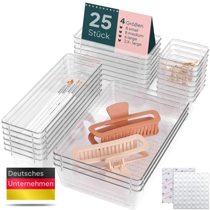 uandu Schreibtisch-Organizer · 17T x 24B x 17H cm · Durchsichtig