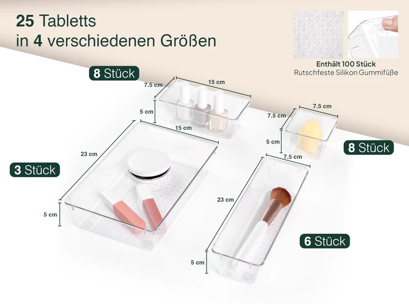 uandu Schreibtisch-Organizer · 17T x 24B x 17H cm · Durchsichtig