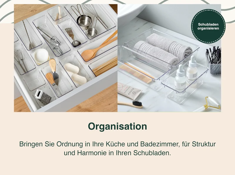 uandu Schreibtisch-Organizer · 17T x 24B x 17H cm · Durchsichtig